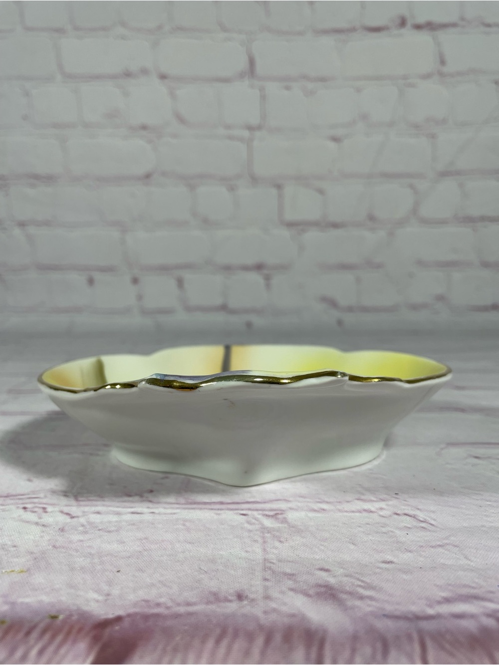 Vintage Noritake Tree In Meadow Hand Painted Candy Bowl Dish Gold Trim Japan - Picture 5 of 9